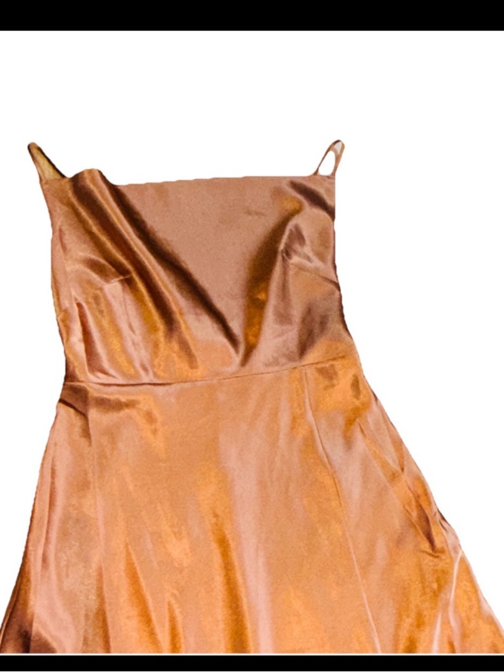 Birdy Grey Women’s Lisa Long Satin Rust Color  Sleeveless Dress Size Small - Picture 6 of 10